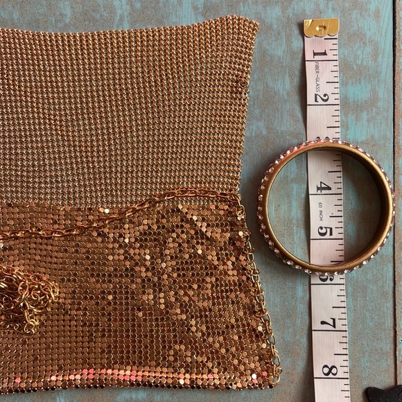 Vintage Gold Sparkle Glitter Open Back Fish Tail Sexy Party Halter Dress - Picture 17 of 17